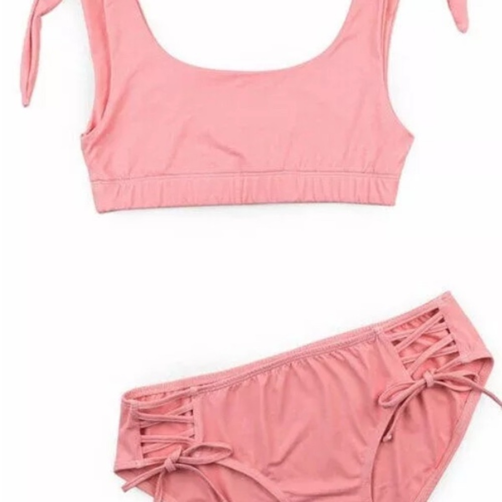 NWT Go Wildling by WDW Well Dressed Wolf Coral 2pc Bikini Jr Swim Suit Sz XL